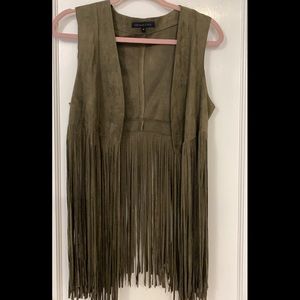 Dark olive green vest